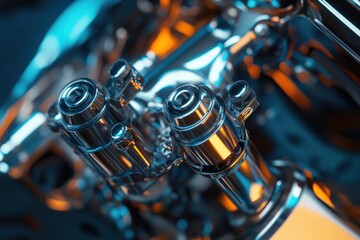 Aufkleber - Detailed image of a motorcycle engine's internal mechanisms