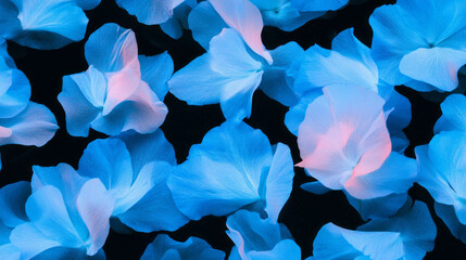 Fototapete - Vibrant delphinium flowers floating against a dark background for nature art design