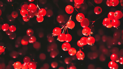 Poster - Vibrant hawthorn berry background for nature and botanical designs