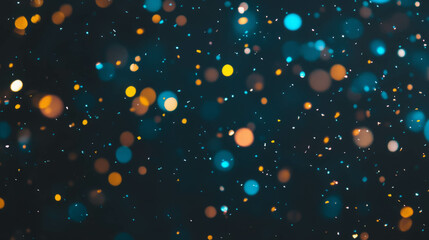 Poster - Festive celebration background with floating confetti and vibrant bokeh lights