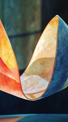 Poster - Artistic colorful sculpture contemporary gallery indoor space close-up view abstract design