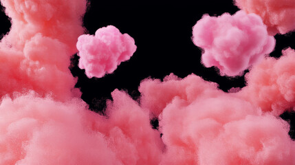 Aufkleber - Dreamy background with floating cotton candy clouds for creative design