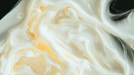 Aufkleber - Abstract cream swirls on white background for elegant design inspiration