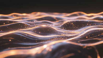 Poster - Dynamic background featuring floating energy waves and pulsating lights for design