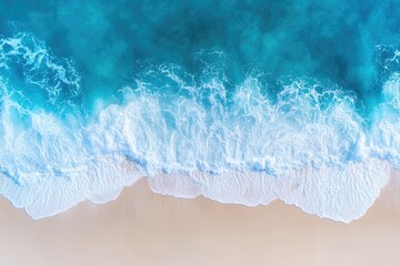 Poster - Aerial perspective of the ocean from above, suitable for use in travel or environmental contexts
