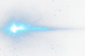 Aufkleber - Bright blue light streak with particles on Transparent background.