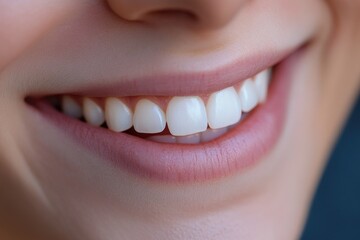 Aufkleber - A close-up view of a person's mouth with a toothbrush, perfect for dental or hygiene related illustrations