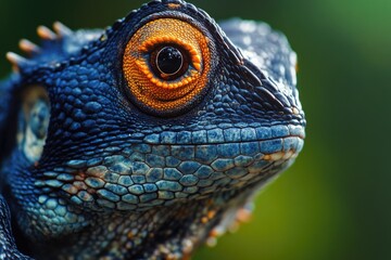 Aufkleber - A detailed view of a lizard's eye, blurred background