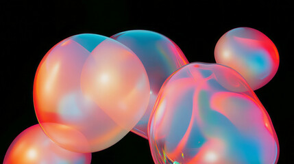 Poster - Vibrant abstract background with floating transparent spheres