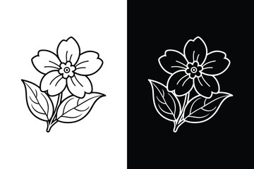 Wall Mural - Forget-me-not flower icon vector on White Background ,Vector Art Illustration on white background.