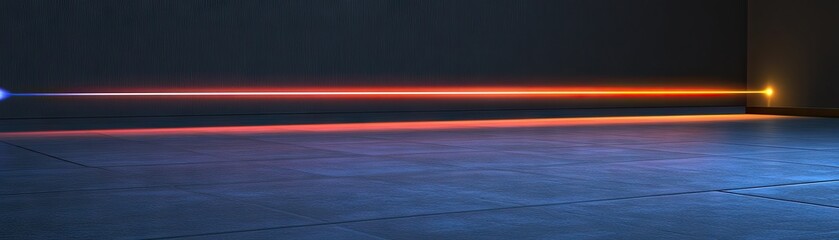 Wall Mural - abstract light beam in dark room, floor reflection, modern design