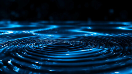 Aufkleber - Mystical ripples on dark blue frozen water for modern design concepts