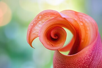 Poster - A close-up shot of a flower with water droplets glistening on its petals, perfect for use in designs about nature, beauty, and serenity