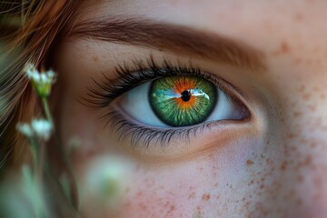 Poster - A detailed view of a person's green eye