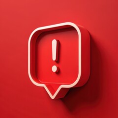 Poster - Alert Bubble: A bold red bubble with an exclamation point on a matching backdrop, communicating urgency or a critical alert. 
