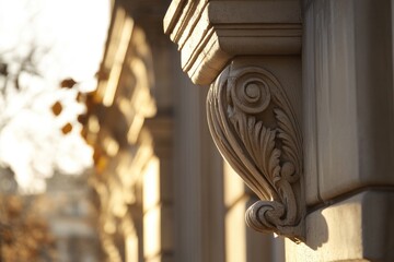 Aufkleber - A close-up view of a building corner with texture and details