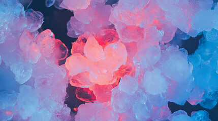 Poster - Captivating frozen floral patterns with ice background for winter themes
