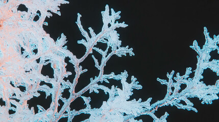 Poster - Winter serenity: frozen branches against the night sky
