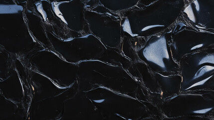 Poster - Cracked ice texture with dark inclusions for abstract design and background use