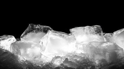 Poster - Chilled serenity: textured ice surface with gentle light for refreshing design concepts