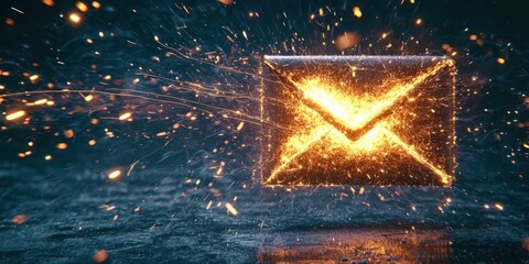Large envelope with a flame on it