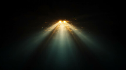 Poster - Sunbeams piercing through dark storm clouds for inspirational background