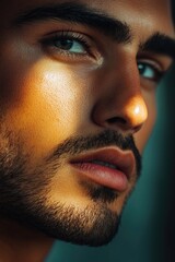 Aufkleber - Close-up of a man with a beard, suitable for portrait use or representing wisdom