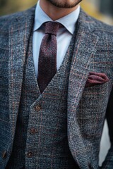 Poster - A close-up of a man wearing a formal outfit, ideal for business or professional use