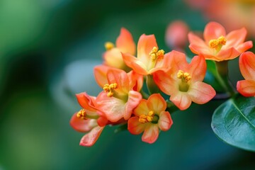 Poster - A detailed view of a bunch of bright orange flowers
