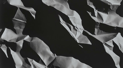 Poster - Black crumpled paper texture for creative overlay design
