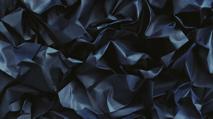 Poster - Black crumpled paper texture for creative design and backgrounds