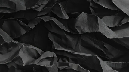 Poster - Abstract black crumpled paper texture background for creative design use
