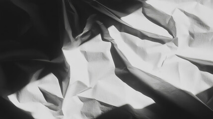Poster - Abstract texture of black heavily rumpled paper for creative design and background use