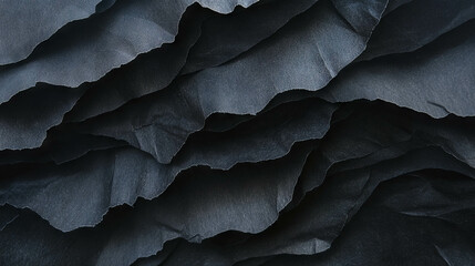 Poster - Abstract black layered paper texture for creative background design