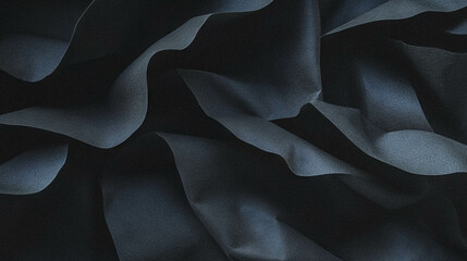 Poster - Black rumpled paper texture background for artistic and design projects