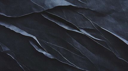 Poster - Textured black rumpled paper background for creative design