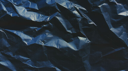 Poster - Dark rumpled paper texture overlay for creative background and design projects