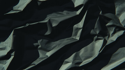 Poster - Textured black rumpled paper background for creative design and overlay