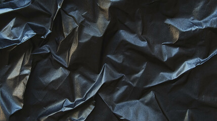 Poster - Black rumpled paper texture design for creative backgrounds and art projects