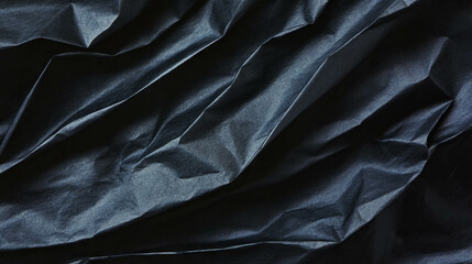 Poster - Black rumpled paper texture for creative design and background projects