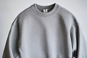Aufkleber - A gray sweatshirt hangs on a white wall, a simple and clean display