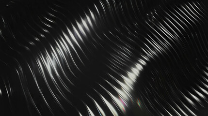 Poster - Abstract metallic wavy ribbed texture overlay for creative design projects