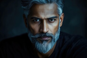 Aufkleber - Close-up shot of a man's face with a beard, suitable for use in portraiture or as a profile picture