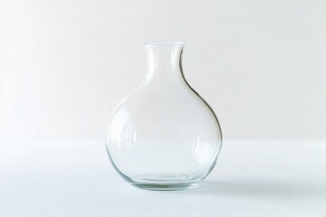Poster - Clear glass vase on a table, perfect for still life photography or interior design