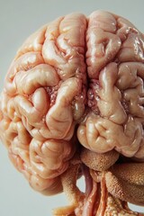 Poster - A close-up view of a human brain on a stick, useful for science or medical illustrations