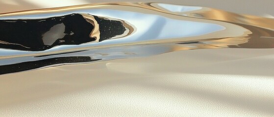 Poster - Rippling gold tones abstract water surface digital art reflective environment close-up view fluid dynamics