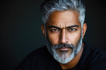 Aufkleber - Close-up portrait of a man with a beard, suitable for use in editorial or creative projects