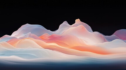 Poster - Serene abstract landscape art digital creation light and color harmony minimalist