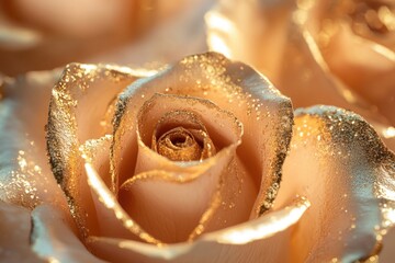 Poster - A close-up shot of a rose covered in glitter, great for use in party or celebration scenes