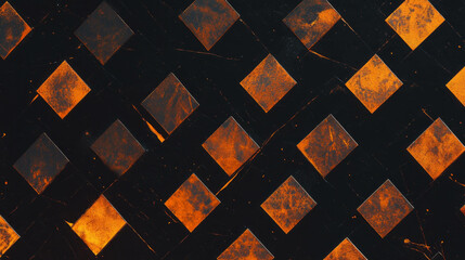 Poster - Geometric copper pattern overlay with metallic texture for design